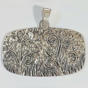 Large Silver Garden Of Hearts Pendant Valentine Love